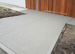 Concrete driveway apron building