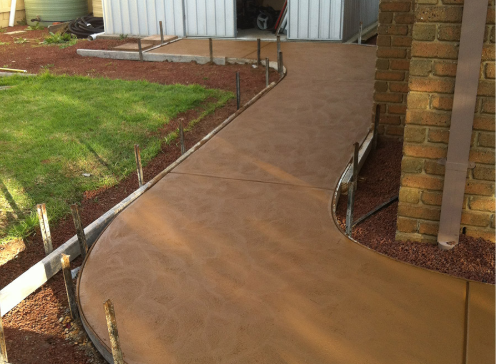 Concrete walkway building